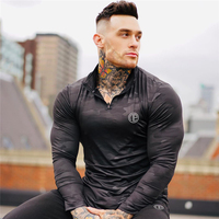Męska koszulka z długim rękawem kamuflaż Fitness koszulka wiosenna dopasowana koszula męska bluzka rozrywka kulturystyka z długim rękawem szybkoschnący Tee